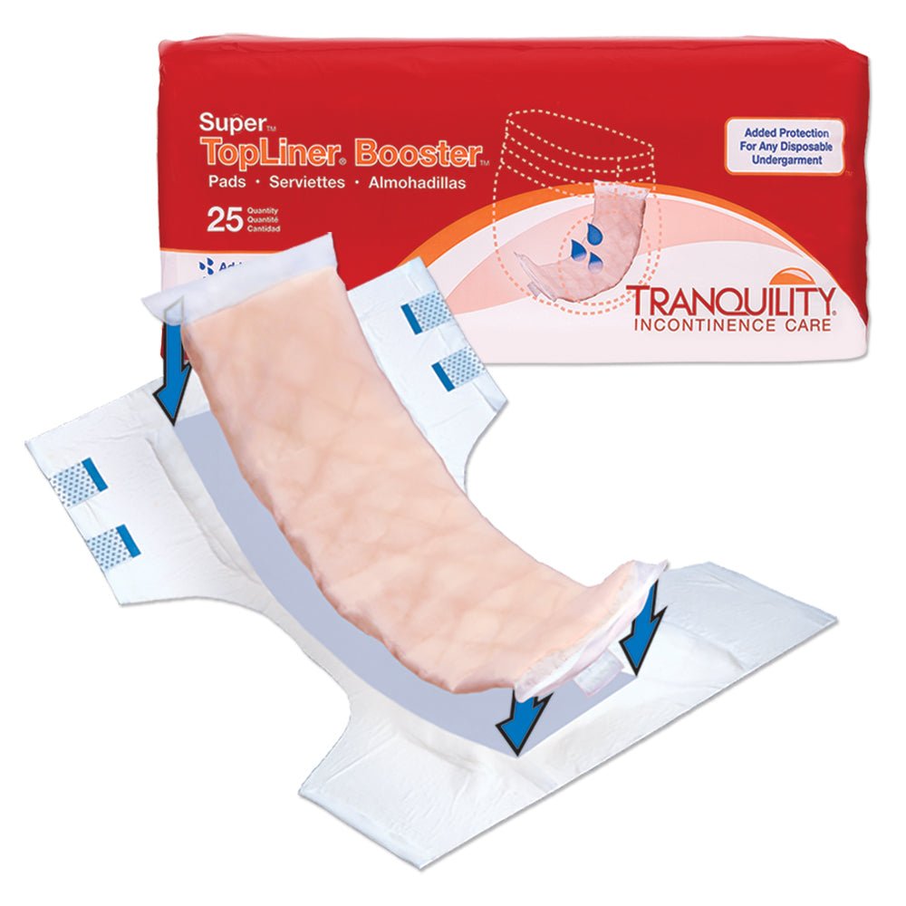 Tranquility TopLiner Booster Pads, Super, Case of 200