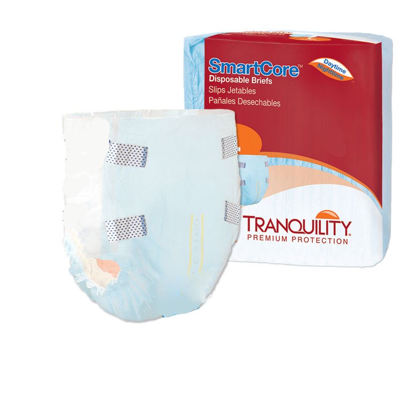 Tranquility SmartCore Tab-Style Briefs, Large, Case of 96