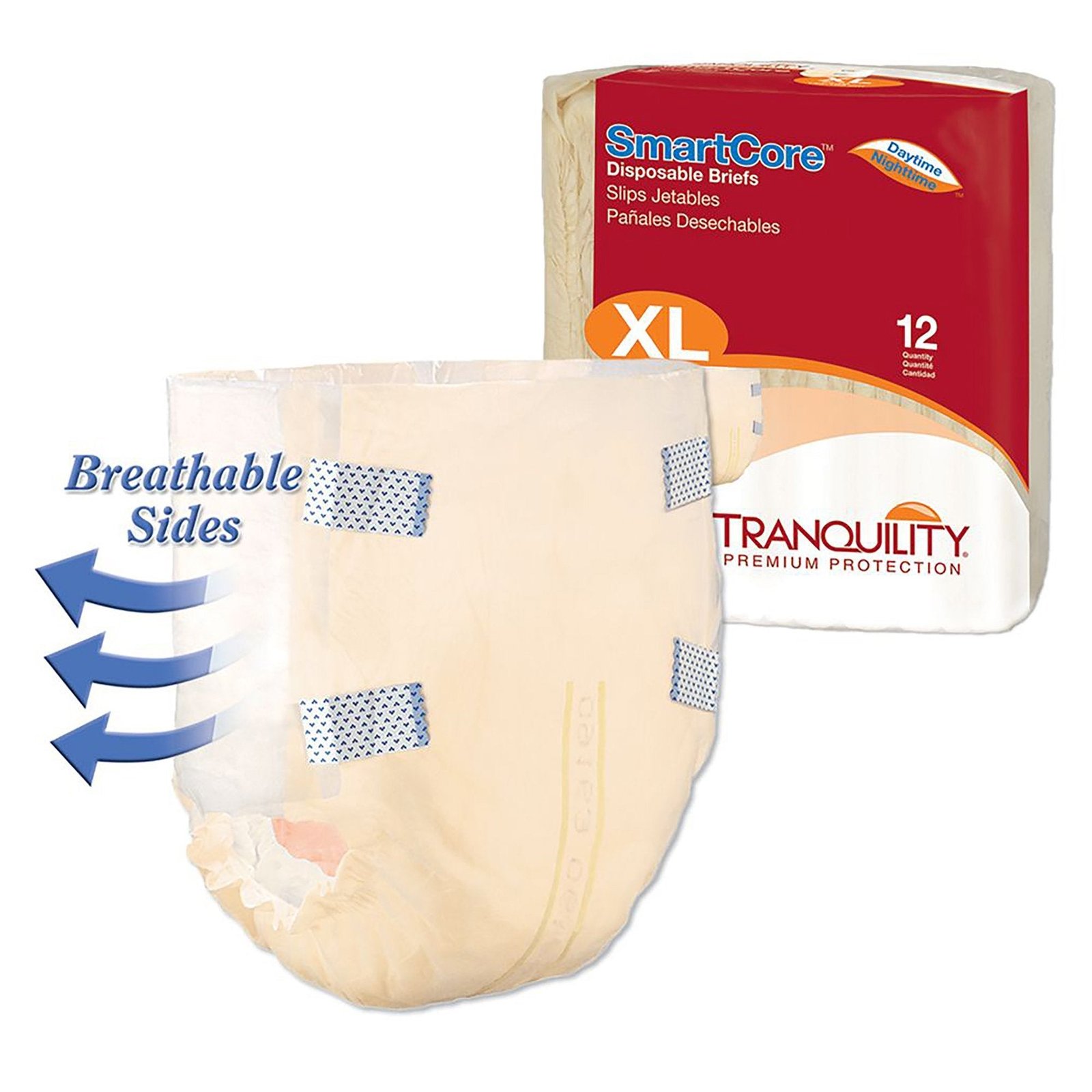 Tranquility SmartCore Tab-Style Briefs, X-Large, Case of 72